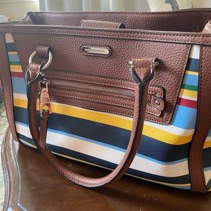 Dana Buchman multi color striped handbag
